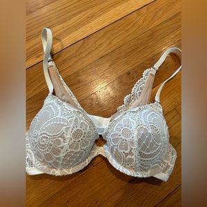 AERIE 32B White Lace Push Up Bra